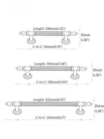 Cabinet Pull Size Diagram 96mm 128mm 160mm Center to Center