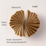 Ginkgo split pull dimensions — 39×68mm pair with 96mm hole spacing