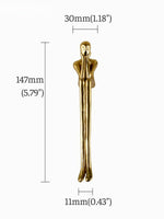 Gold thinker figure cabinet pull dimensions — 147mm height 30mm width