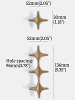 Antique Brass Star Knob 52mm Pull 96mm Size Chart OlumeHardware