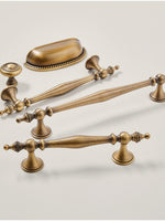 Antique Brass Beaded Cabinet Pull Set Victorian Style — OlumeHardware