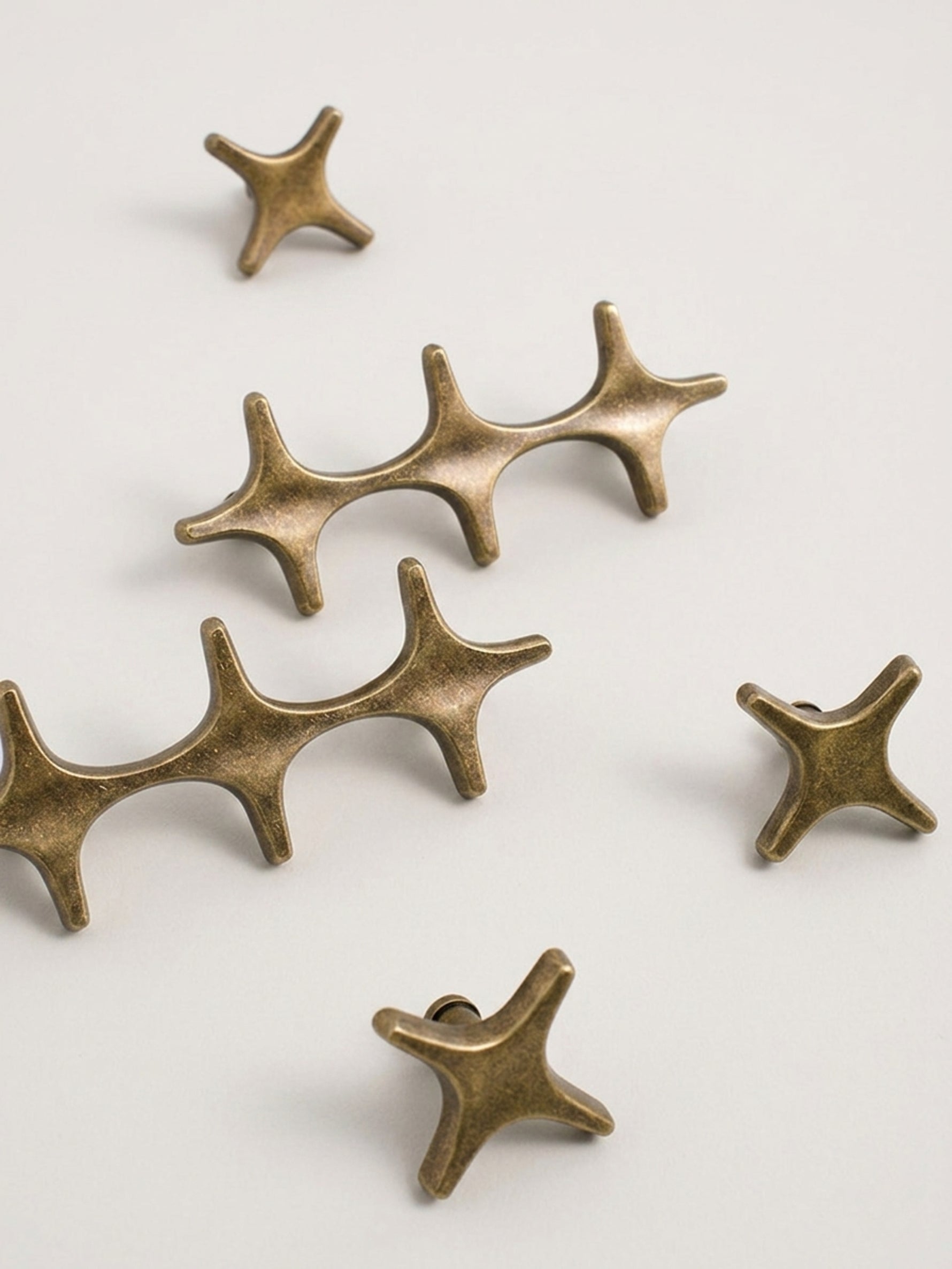 Antique Brass Star Cabinet Knob and Pull Set Boho Style — OlumeHardware