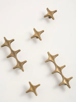 Antique Brass Star Knob and Pull Top View OlumeHardware