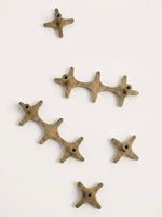 Antique Brass Star Cabinet Pull Back View Mounting Holes OlumeHardware