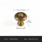Antique Brass Beaded Cabinet Knob 30mm Solid Brass OlumeHardware