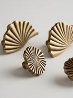 Antique brass ginkgo knobs collection — small and large sizes