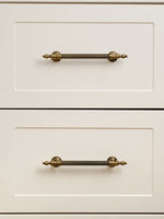 Antique Brass Cabinet Handle on Shaker Style Drawers