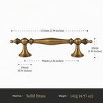 Antique Brass Beaded Cabinet Pull 96mm Size Chart OlumeHardware