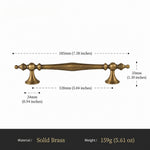 Antique Brass Beaded Cabinet Pull 128mm Size Chart OlumeHardware