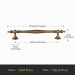 Antique Brass Beaded Cabinet Pull 160mm Size Chart OlumeHardware