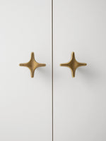 Antique Brass Star Knob Close Up Boho Cabinet Hardware OlumeHardware
