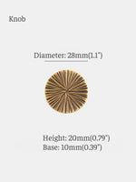 Antique brass sunray knob dimensions — 28mm diameter 20mm height