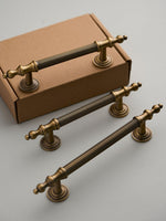 Antique Brass Fluted Pulls 3 Sizes with Box