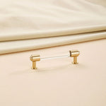 Crystal brass cabinet handle