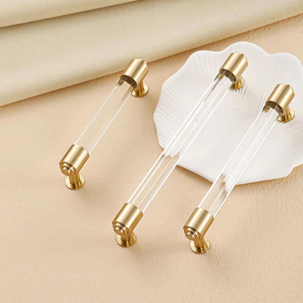Brass and crystal cabinet handles 